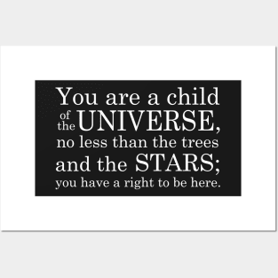 You Are a Child of the Universe Desiderata Quote Posters and Art